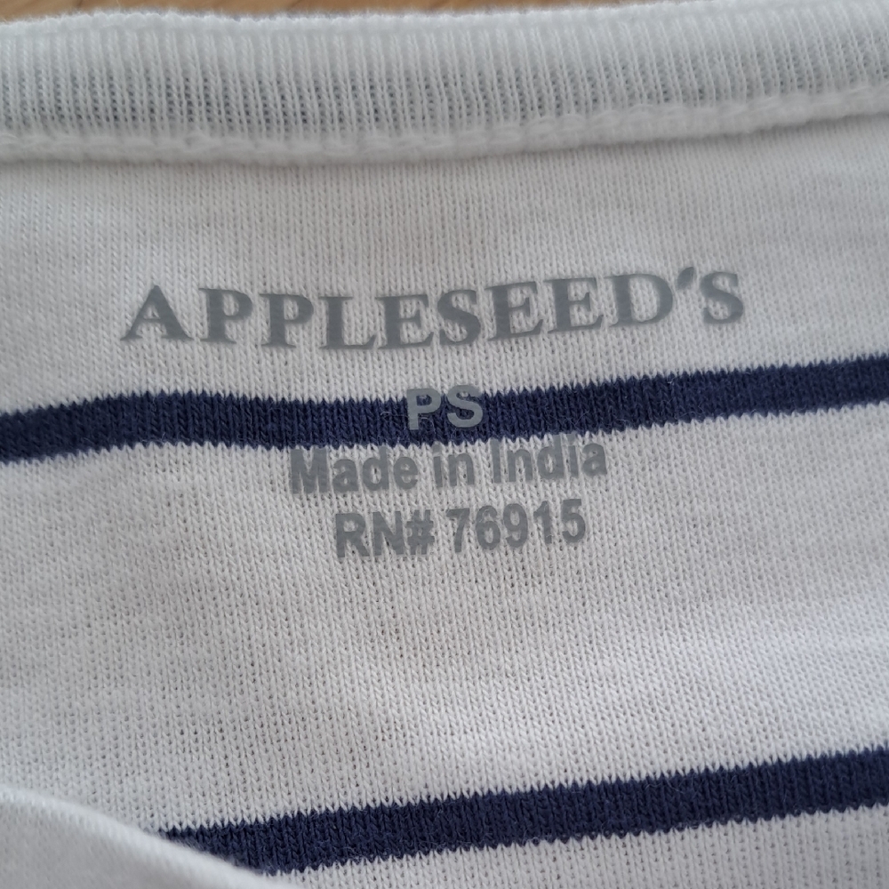 NWT Appleseed's White 3/4 Sleeve Striped Long Sleeve Top Petite XS - Picture 2 of 5